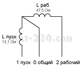 Схема соединения обмоток электродвигателя холодильника