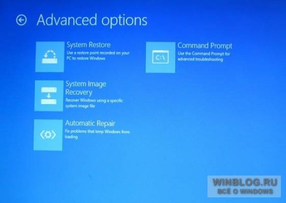 Автоматическое восстановление Windows 8